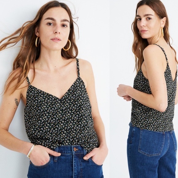 Madewell Tops - Madewell Button-down Cami Top in Playground Posies Black women’s size 10